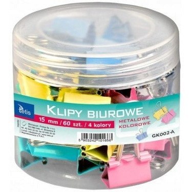 Klipy kolorowe 15mm 60szt. GK002-A TETIS Klipy kolorowe 15mm 60szt. GK002-A TETIS