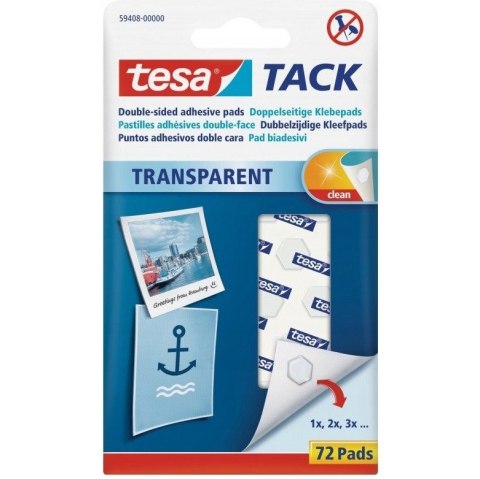 Płatki samoprzylepne bezbarwne TESA TACK 72szt 59408-00000-00 Płatki samoprzylepne bezbarwne TESA TACK 72szt 59408-00000-00