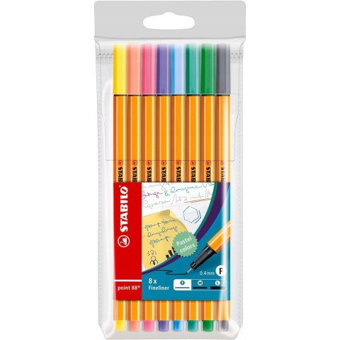 Cienkopis STABILO point 88 komplet 8szt. pastelowy 88/8-01 Cienkopis STABILO point 88 komplet 8szt. pastelowy 88/8-01