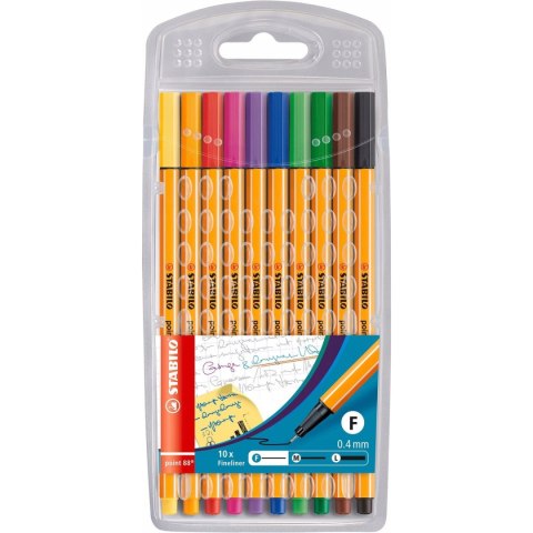 Cienkopis STABILO point 8810 0.4mm zestaw 10szt. w plastikowym etui Cienkopis STABILO point 8810 0.4mm zestaw 10szt. w plastikowym etui