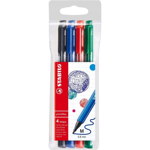 Cienkopis STABILO pointMAX komplet 4szt. 488/4 Cienkopis STABILO pointMAX komplet 4szt. 488/4