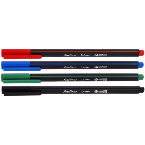 Cienkopisy 0,4mm 4 kolory op. kartonowe MEMOBE MC100-99-04 Cienkopisy 0,4mm 4 kolory op. kartonowe MEMOBE MC100-99-04