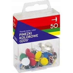 Pinezki kolorowe GRAND 50szt.T4 110-1115 Pinezki kolorowe GRAND 50szt.T4 110-1115