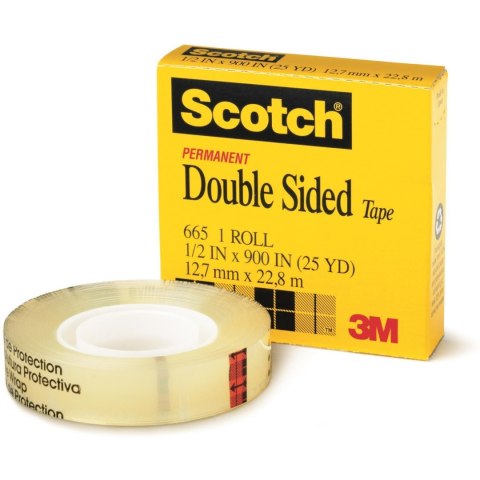 Taśma klejąca 665 dwustronnie klejąca, w pudełku, 12,7mm x 22,8m SCOTCH 70007027314 3M Taśma klejąca 665 dwustronnie klejąca, w pudełku, 12,7mm x 22,8m SCOTCH 70007027314 3M