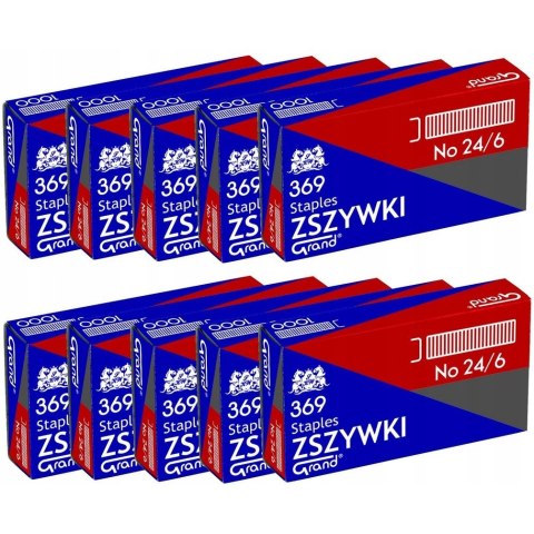 Zszywki 24/6 GRAND 369 10 paczek x 1000sztuk 110-1388 Zszywki 24/6 GRAND 369 10 paczek x 1000sztuk 110-1388