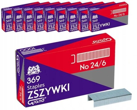 Zszywki 24/6 GRAND 369 10 paczek x 1000sztuk 110-1388 Zszywki 24/6 GRAND 369 10 paczek x 1000sztuk 110-1388