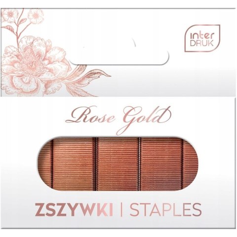 Zszywki 24/6 ROSE GOLD 1000szt. INTERDRUK Zszywki 24/6 ROSE GOLD 1000szt. INTERDRUK