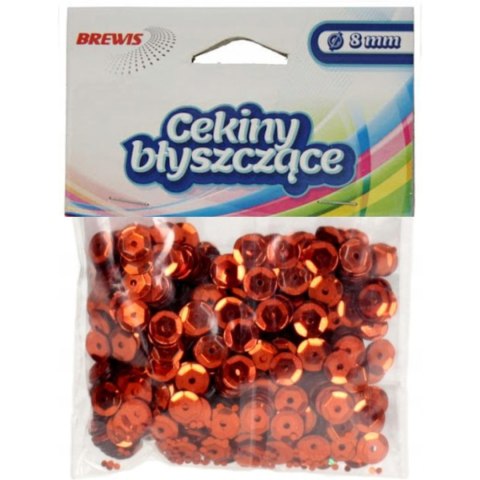 Cekiny błyszczące 8mm brązowe B240 BREWIS Cekiny błyszczące 8mm brązowe B240 BREWIS