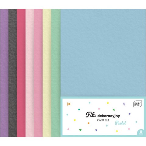 Filc dekoracyjny 8szt. PASTEL INTERDRUK Filc dekoracyjny 8szt. PASTEL INTERDRUK