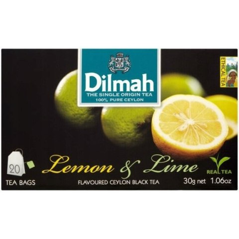 Herbata DILMAH (20 torebek) czarna z aromatem Cytryna & Limonka Herbata DILMAH (20 torebek) czarna z aromatem Cytryna & Limonka