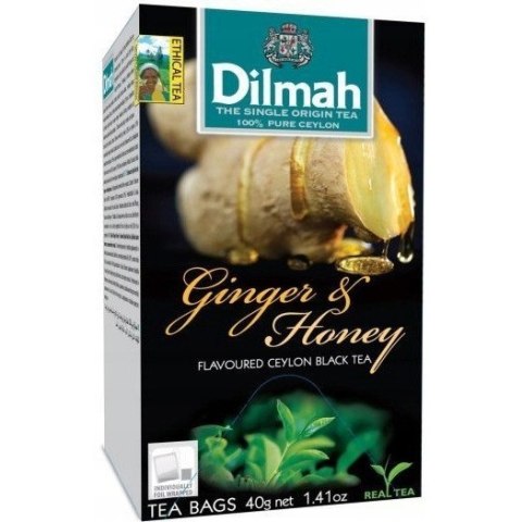 Herbata DILMAH (20 torebek) czarna z aromatem Imbiru i Miodu 30g Herbata DILMAH (20 torebek) czarna z aromatem Imbiru i Miodu 30g