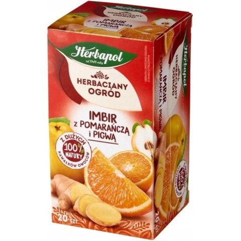 Herbata HERBAPOL owocowo-ziołowa (20 tb) Imbir z Pomarańczą i Pigwą 50g HERBACIANY OGRÓD Herbata HERBAPOL owocowo-ziołowa (20 tb) Imbir z Pomarańczą i Pigwą 50g HERBACIANY OGRÓD