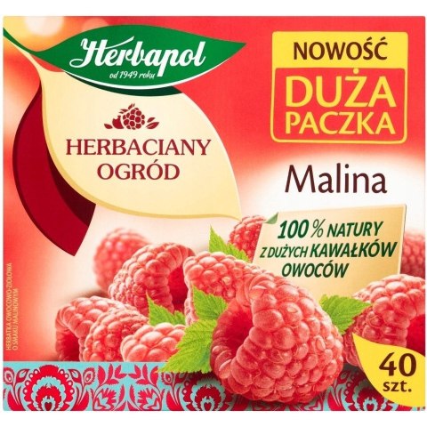 Herbata HERBAPOL owocowo-ziołowa (40 tb) Malina 108g HERBACIANY OGRÓD Herbata HERBAPOL owocowo-ziołowa (40 tb) Malina 108g HERBACIANY OGRÓD