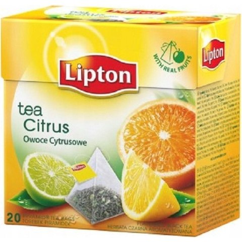 Herbata LIPTON PIRAMID (20 torebek) czarna z aromatem OWOCE CYTRUSOWE Herbata LIPTON PIRAMID (20 torebek) czarna z aromatem OWOCE CYTRUSOWE