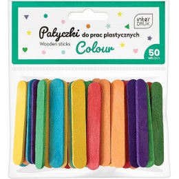Kolorowe patyczki do prac plastycznych 65x10 50szt. INTERDRUK