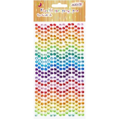 Kryształki samoprzylepne mix kol. 6mm JET-1268 ALIGA Kryształki samoprzylepne mix kol. 6mm JET-1268 ALIGA