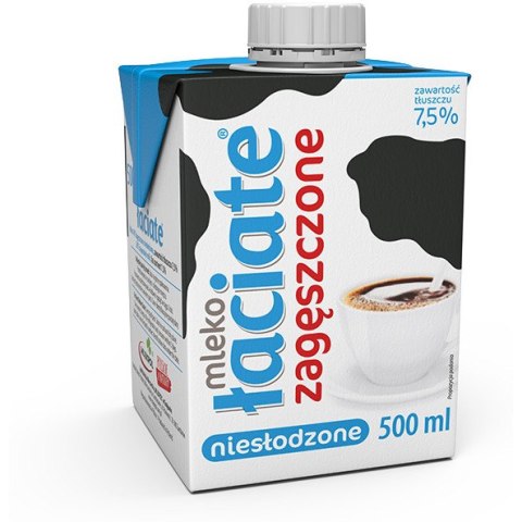 Mleko ŁACIATE UHT 500ml zagęszczone niesłodzone Mleko ŁACIATE UHT 500ml zagęszczone niesłodzone