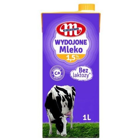Mleko MLEKOVITA WYDOJONE UHT bez laktozy 1,5% 1L Mleko MLEKOVITA WYDOJONE UHT bez laktozy 1,5% 1L