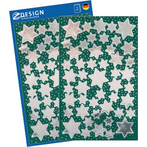 Naklejki Z-Design - srebrne gwiazdy 52812 AVERY ZWECKFORM Naklejki Z-Design - srebrne gwiazdy 52812 AVERY ZWECKFORM
