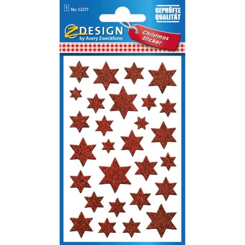 Naklejki Z-Design świąteczne - gwiazdki czerwone (błyszczące) 52277 AVERY ZWECKFORM Naklejki Z-Design świąteczne - gwiazdki czerwone (błyszczące) 52277 AVERY ZWECKFORM