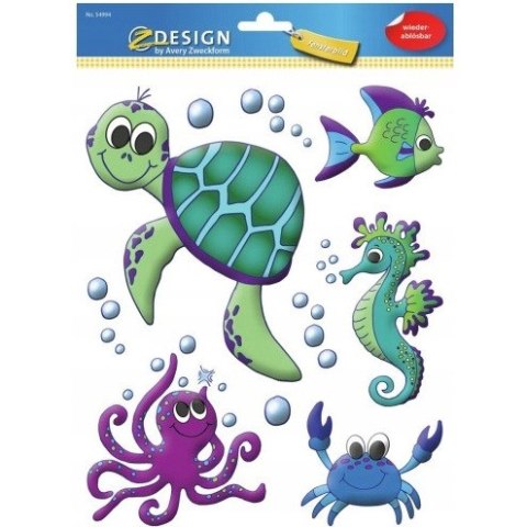 Naklejki foliowe Z-Design na okno MORSKIE ZWIERZĘTA 54994 AVERY ZWECKFORM Naklejki foliowe Z-Design na okno MORSKIE ZWIERZĘTA 54994 AVERY ZWECKFORM