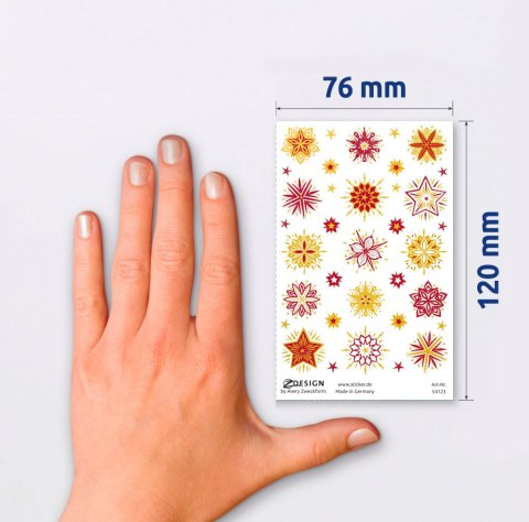 Naklejki foliowe z transparentnym tłem - złoto-czerwone gwiazdy Z-Design 54123 AVERY ZWECKFORM Naklejki foliowe z transparentnym tłem - złoto-czerwone gwiazdy Z-Design 54123 AVERY ZWECKFORM