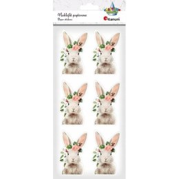 Naklejki papierowe ZAJĄC Z KWIATAMI 6szt. 490756 TITANUM