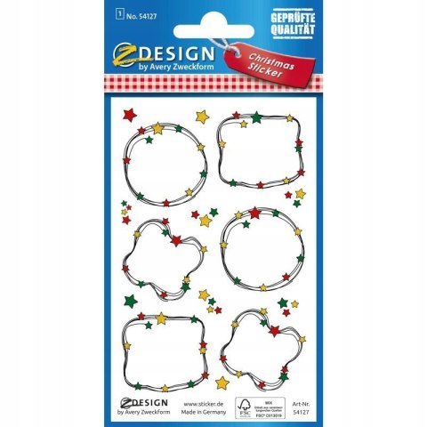 Naklejki papierowe z tłoczeniami - ramki do ręcznego opisania Z-Design 54127 AVERY ZWECKFORM Naklejki papierowe z tłoczeniami - ramki do ręcznego opisania Z-Design 54127 AVERY ZWECKFORM