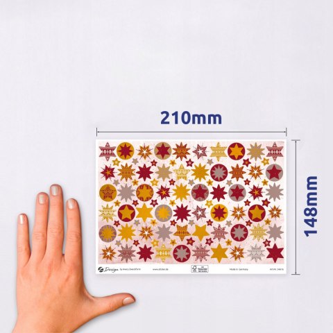 Naklejki papierowe ze złotymi tłoczeniami A5 - gwiazdki Z-Design 54616 AVERY ZWECKFORM Naklejki papierowe ze złotymi tłoczeniami A5 - gwiazdki Z-Design 54616 AVERY ZWECKFORM