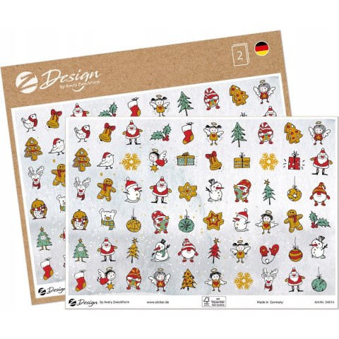 Naklejki papierowe ze złotymi tłoczeniami A5 - mini motywy świąteczne Z-Design 54614 AVERY ZWECKFORM Naklejki papierowe ze złotymi tłoczeniami A5 - mini motywy świąteczne Z-Design 54614 AVERY ZWECKFORM