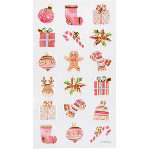 Naklejki pastelowe motywy świąteczne/zimowe 21,4x10cm Arpex Naklejki pastelowe motywy świąteczne/zimowe 21,4x10cm Arpex