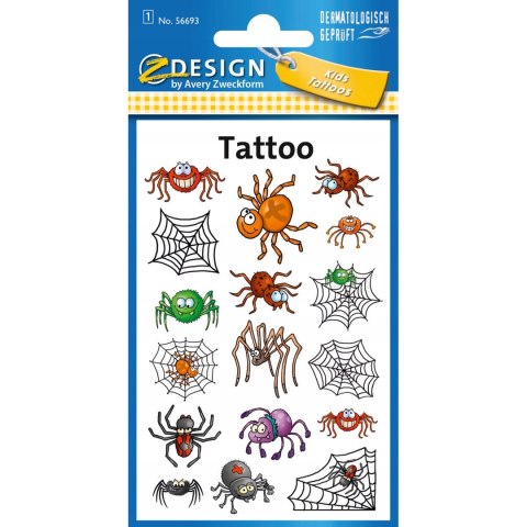 Naklejki tatuaże dla dzieci PAJĄKI 56693 Z-DESIGN KIDS TATTOO AVERY ZWECKFORM Naklejki tatuaże dla dzieci PAJĄKI 56693 Z-DESIGN KIDS TATTOO AVERY ZWECKFORM