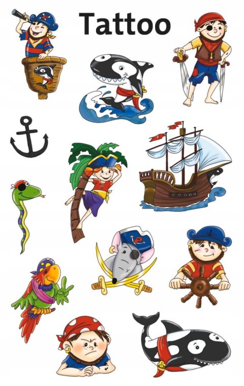 Naklejki tatuaże dla dzieci PIRACI 56683 Z-DESIGN KIDS TATTOO AVERY ZWECKFORM Naklejki tatuaże dla dzieci PIRACI 56683 Z-DESIGN KIDS TATTOO AVERY ZWECKFORM
