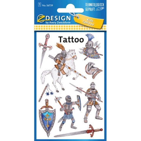 Naklejki tatuaże dla dzieci RYCERZ 56739 Z-DESIGN KIDS TATTOO AVERY ZWECKFORM Naklejki tatuaże dla dzieci RYCERZ 56739 Z-DESIGN KIDS TATTOO AVERY ZWECKFORM