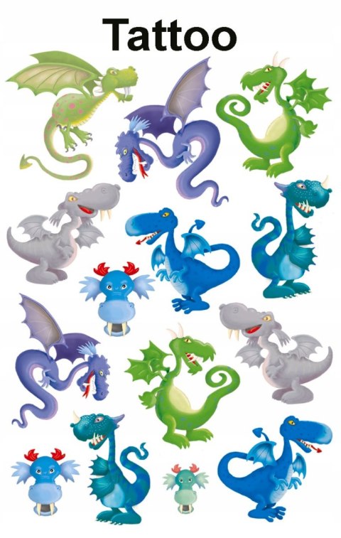 Naklejki tatuaże dla dzieci SMOKI 56751 Z-DESIGN KIDS TATTOO AVERY ZWECKFORM Naklejki tatuaże dla dzieci SMOKI 56751 Z-DESIGN KIDS TATTOO AVERY ZWECKFORM