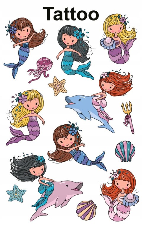 Naklejki tatuaże dla dzieci SYRENKI 56763 Z-DESIGN KIDS TATTOO AVERY ZWECKFORM Naklejki tatuaże dla dzieci SYRENKI 56763 Z-DESIGN KIDS TATTOO AVERY ZWECKFORM