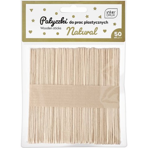 Naturalne patyczki do prac plastycznych 113x10 50szt. INTERDRUK Naturalne patyczki do prac plastycznych 113x10 50szt. INTERDRUK