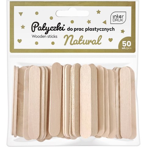 Naturalne patyczki do prac plastycznych 65x10 50szt. INTERDRUK Naturalne patyczki do prac plastycznych 65x10 50szt. INTERDRUK