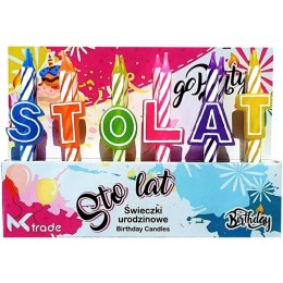 Świeczki urodzinowe kolorowe STO LAT SH-096 GO PARTY