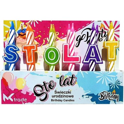 Świeczki urodzinowe kolorowe STO LAT SH-096 GO PARTY Świeczki urodzinowe kolorowe STO LAT SH-096 GO PARTY