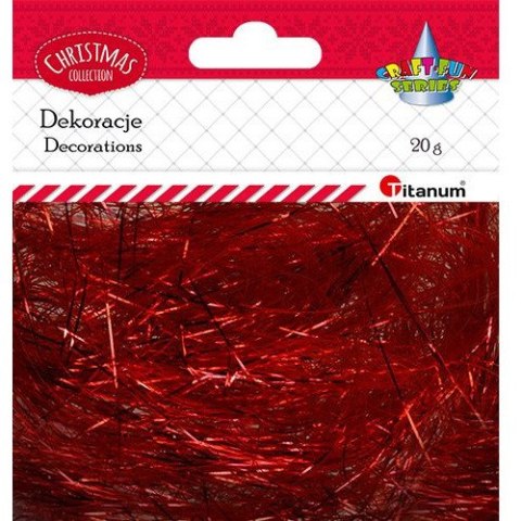 Włos anielski 20g czerwony metaliczny 389728 TITANUM Włos anielski 20g czerwony metaliczny 389728 TITANUM