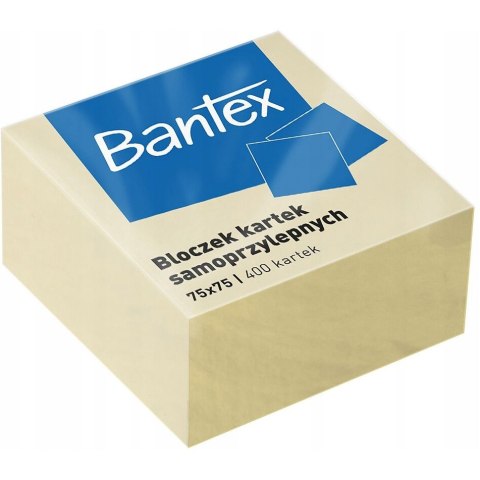 Bloczek samoprzylepny 75x75mm 400k żółty 400086401 BANTEX Bloczek samoprzylepny 75x75mm 400k żółty 400086401 BANTEX