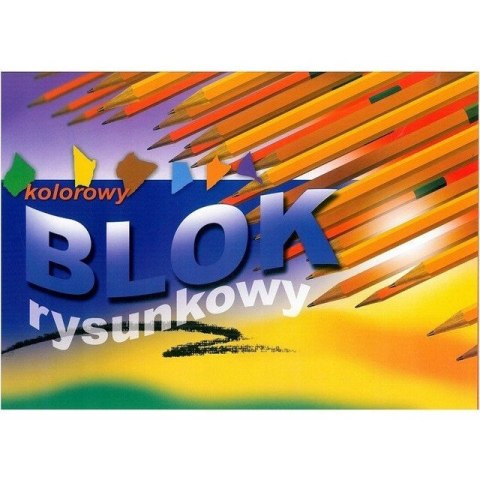 Blok rysunkowy A4 16k z kolorowymi kartkami KRESKA Blok rysunkowy A4 16k z kolorowymi kartkami KRESKA
