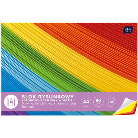 Blok rysunkowy kolorowy A4 20k INTERDRUK Blok rysunkowy kolorowy A4 20k INTERDRUK