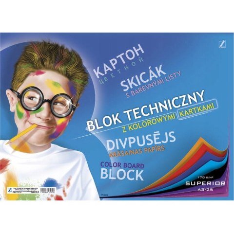 Blok techniczny kolorowy A3 25k SUPERIOR 00105 KRESKA Blok techniczny kolorowy A3 25k SUPERIOR 00105 KRESKA