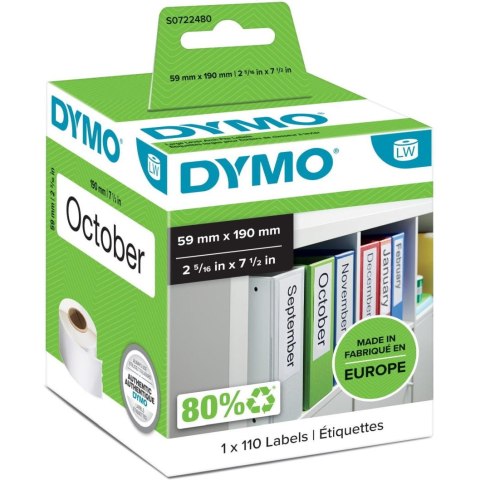 Etykieta DYMO na segregator duża 59x190 99019 S0722480 Etykieta DYMO na segregator duża 59x190 99019 S0722480