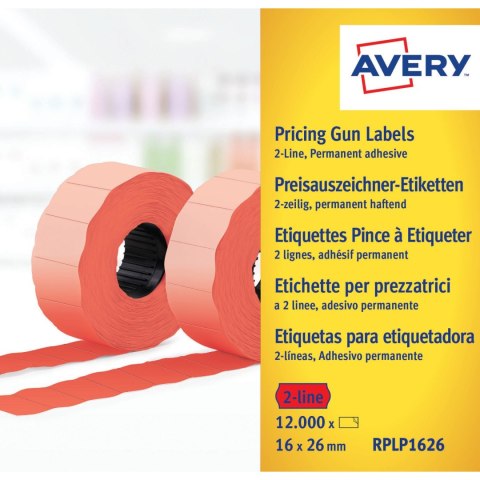 Etykieta do metk.2rz.16x26mm czerwona 1200szt.rolka RPLP1626 AVERY ZWECKFORM Etykieta do metk.2rz.16x26mm czerwona 1200szt.rolka RPLP1626 AVERY ZWECKFORM