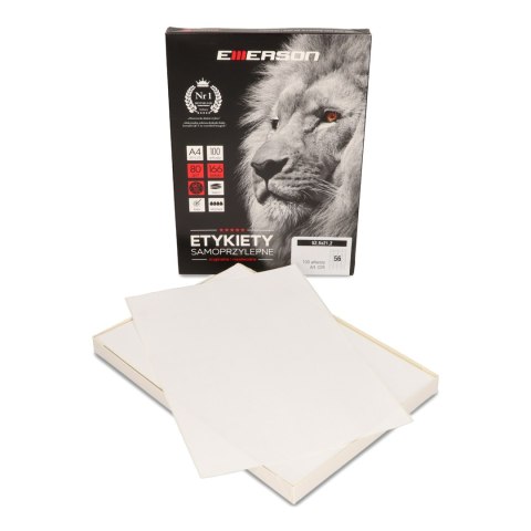 Etykiety A4 białe (100ark) 52.5x21.2mm nr.026 EMERSON eta4525x212w Etykiety A4 białe (100ark) 52.5x21.2mm nr.026 EMERSON eta4525x212w