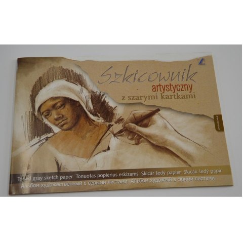 Szkicownik A4 20k artystyczny z szarymi kartkami KRESKA Szkicownik A4 20k artystyczny z szarymi kartkami KRESKA