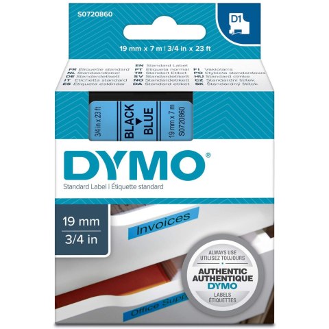 Taśma czarny nadruk na niebieskim 19mm x 7m DYMO S0720860 Taśma czarny nadruk na niebieskim 19mm x 7m DYMO S0720860
